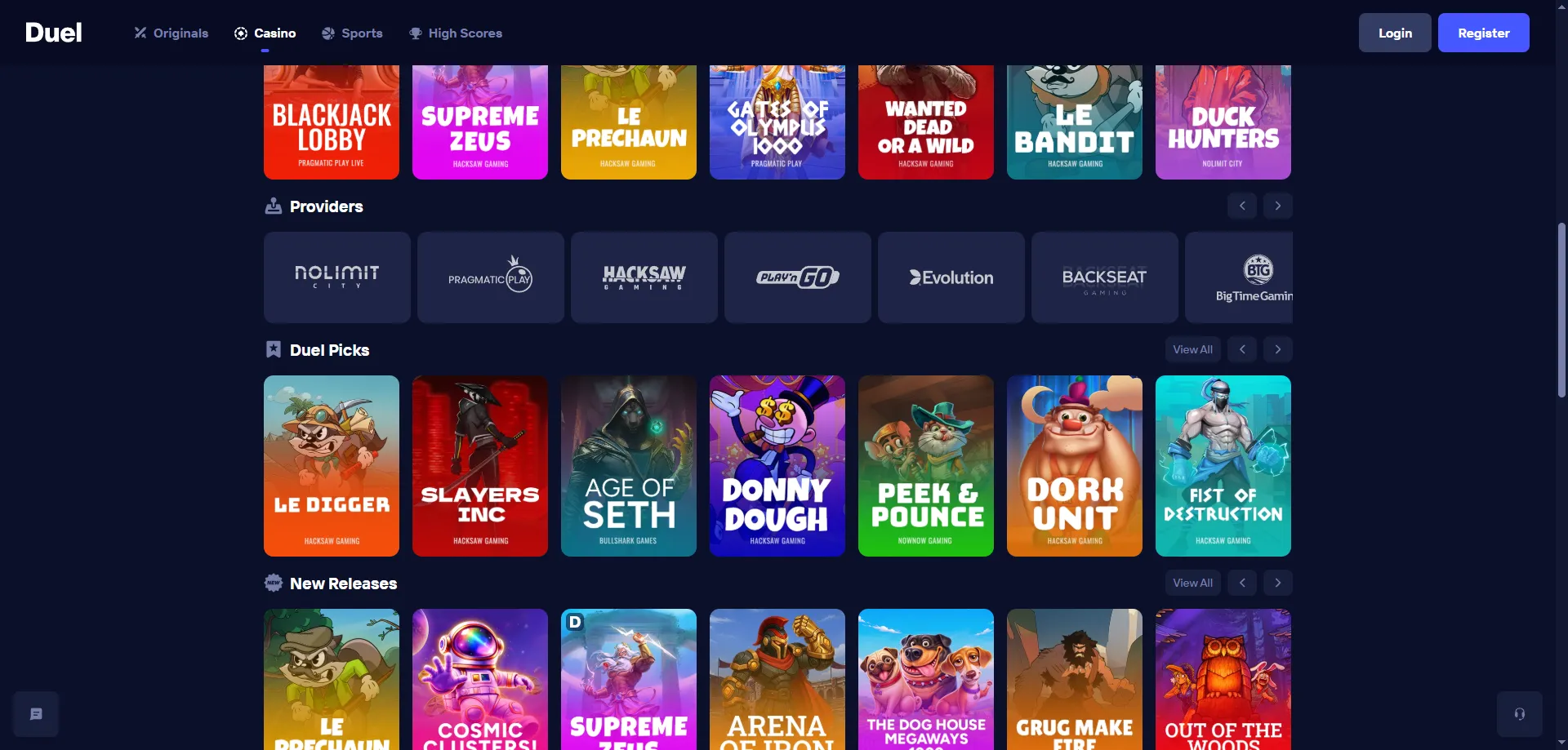 Casino en vivo Duel Casino — mesas con crupieres reales